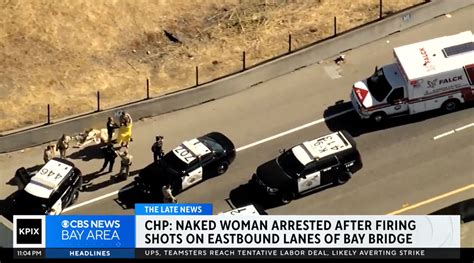 Naked woman armed with gun opens fire into oncoming traffic on。